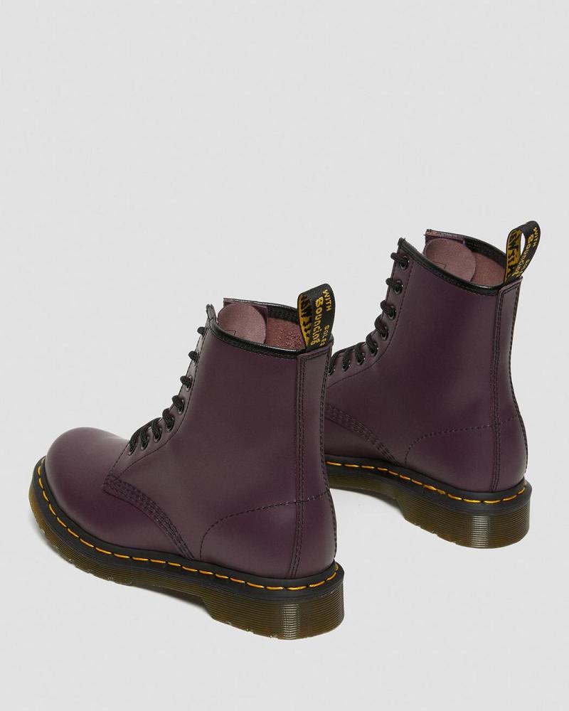 Women's Dr Martens 1460 Smooth Leather Lace Up Boots Purple | AU 204JPQ